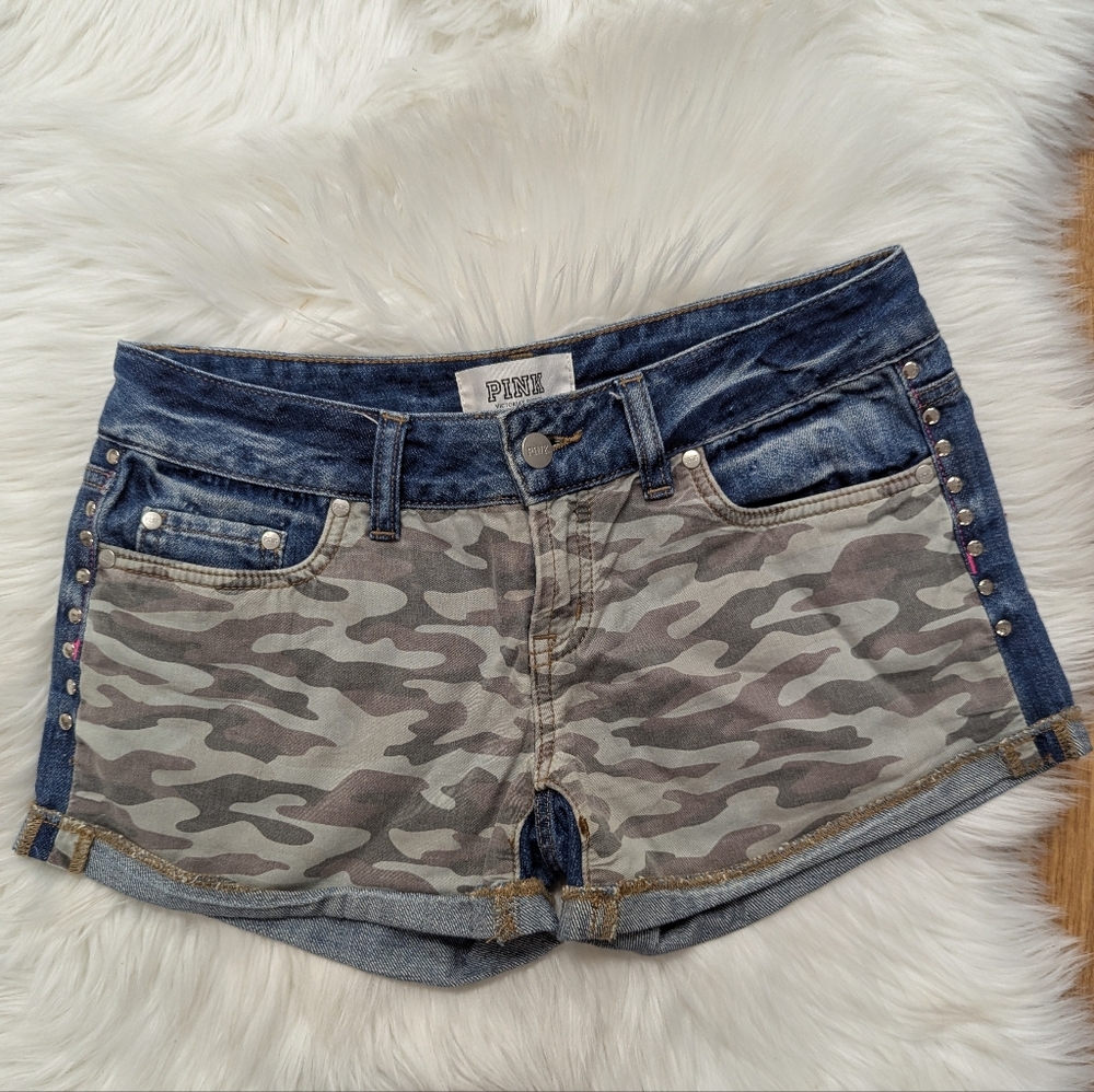 PINK Victoria's Secret Camo And Denim Shorts